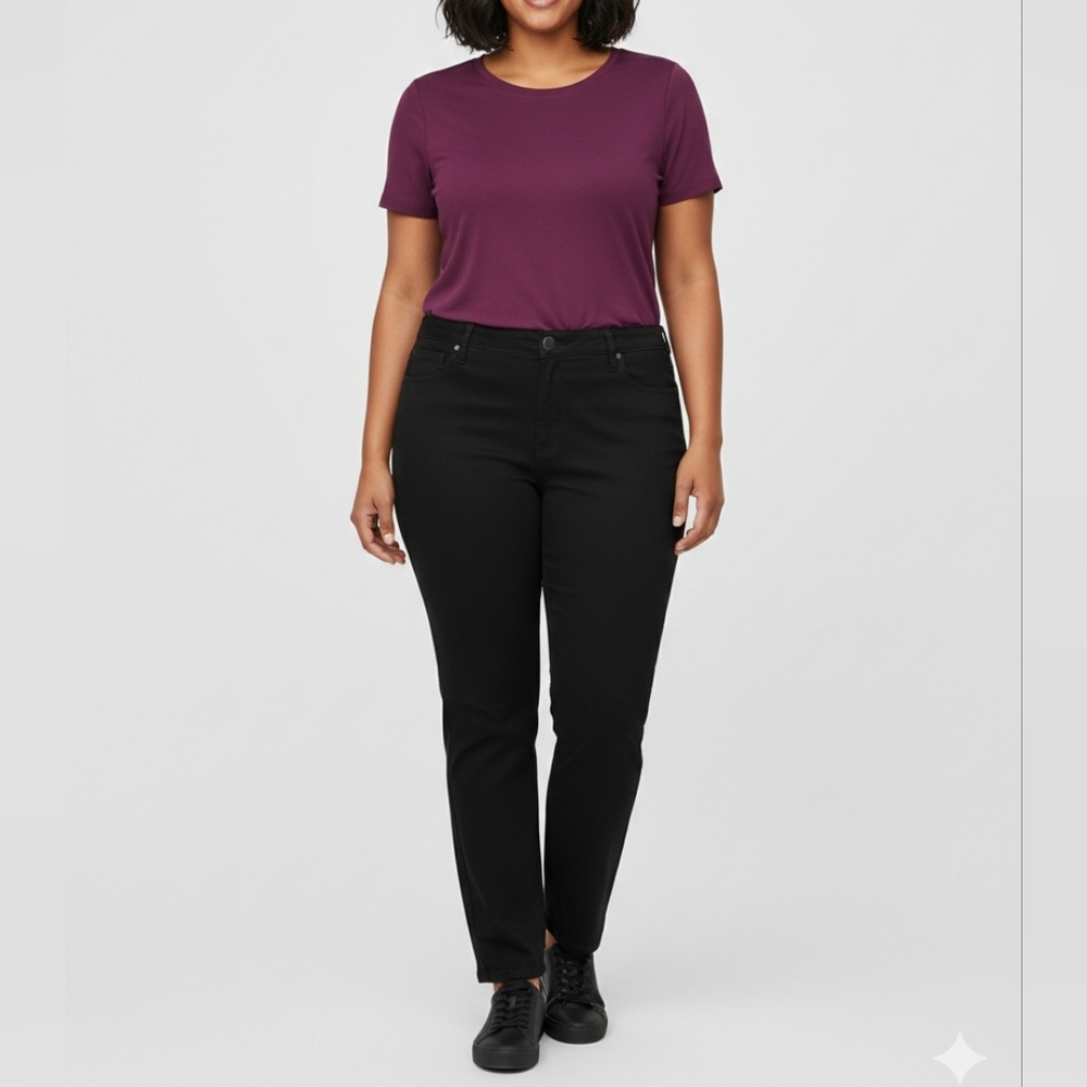 Catherines Black Straight Leg Jeans